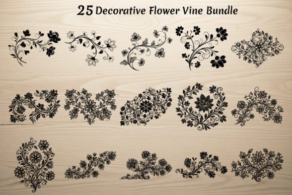 25 Decorative Flower Vine Bundle: Elegant Botanical Designs