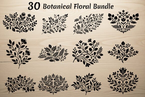 30 Botanical Floral Bundle: Elegant Designs for Every Project