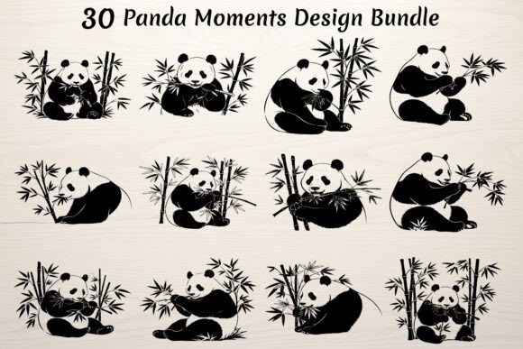 30 Panda Moments Design Bundle: Adorable Artwork