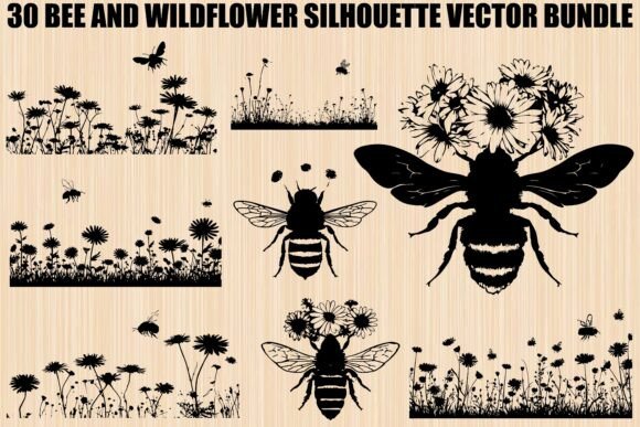 Bee and Wildflower SVG Bundle for Nature-Inspired Crafting