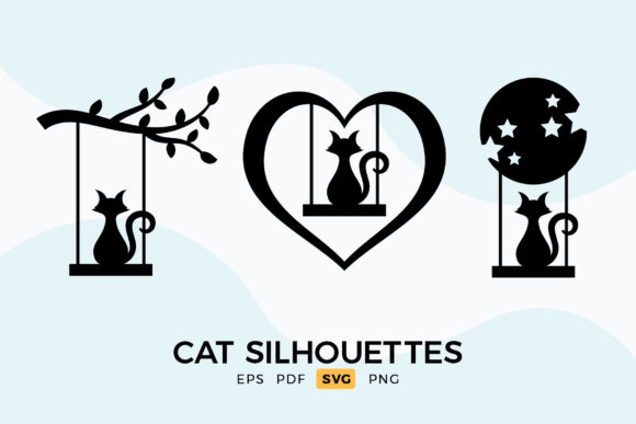 Cat Silhouettes: Versatile SVG Clipart for Creative Projects
