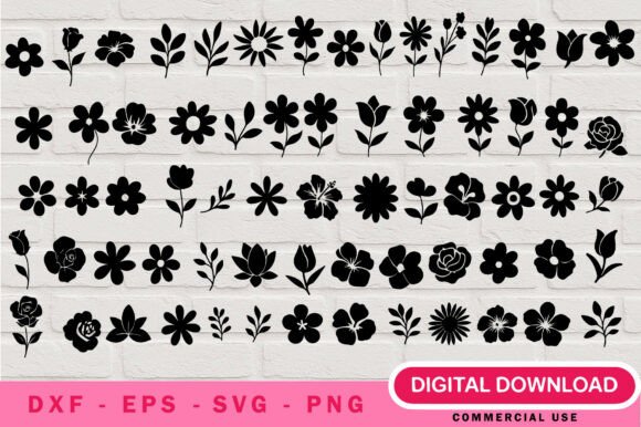 Create Stunning Minimalist Designs with a Flower Silhouette SVG Bundle