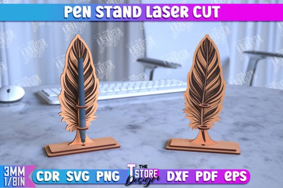 Creative Animal Pen Stand: Laser Cut SVG & DXF Files