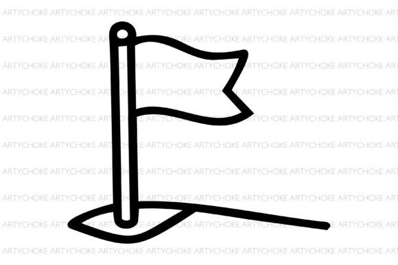 Creative Hockey Flag Doodle Clipart for Your Projects