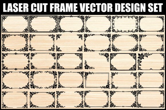 Elegant Floral Laser Cut Frame Vector Set for Crafters