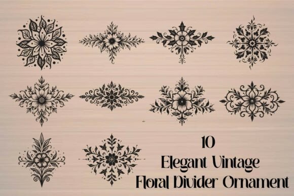 Elegant Vintage Floral Divider Ornament Collection