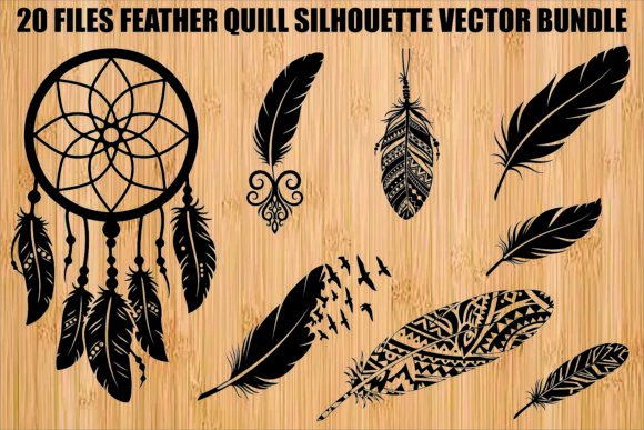 Feather Quill Silhouette Bundle: Timeless Design Elements