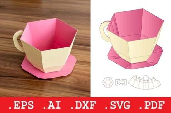 Hexagon Teacup and Saucer Gift Box