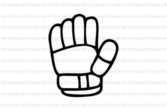Hockey Glove Doodle Clipart: Creative Design Asset