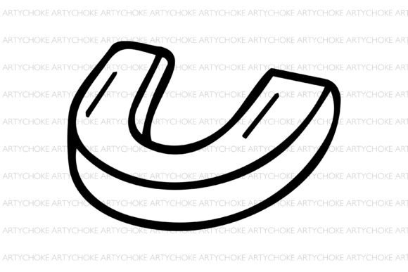 Hockey Mouthguard Doodle Clipart: Fun Sports Design