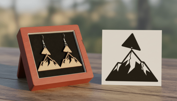 Mountain Triangle Earring Laser Cut: Adventure-Inspired Design