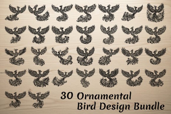 Ornamental Bird Design Bundle for Creative Projects