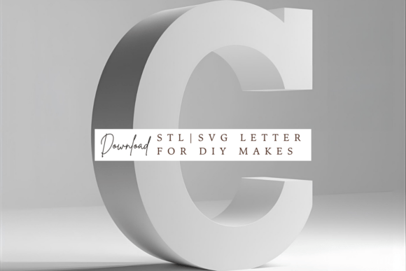 Playfair Display Letter C SVG and STL for Elegant Projects