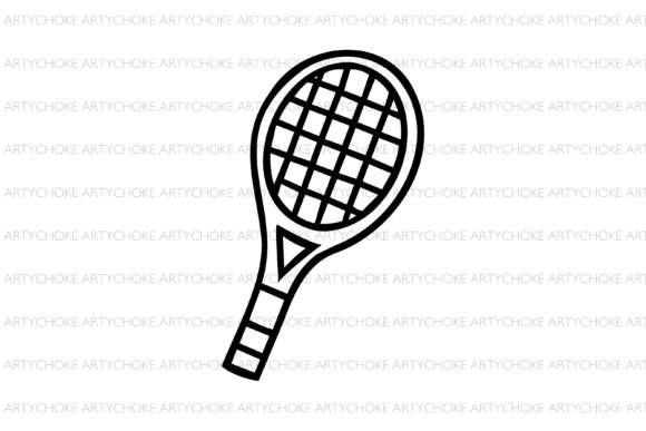 Playful Tennis Racket Doodle Clipart for Creative Projects